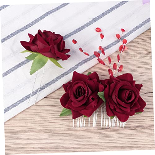 Solustre 2pcs komadi za kosu za žene cvjetni dodaci za kosu svadbeni ukrasi bridalne ruže broš cvijeće za