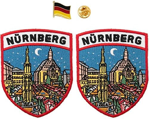 A-ONE-Dermany Nürnberg City u noćne toplotne brtve zakrpe za patchblth + Deutschland Flag Metal Pin World