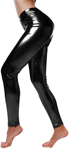 Yalfjv Yoga pantalone za žene kožne pantalone visokog struka tajice pantalone za struk ženske nogavice mokrog