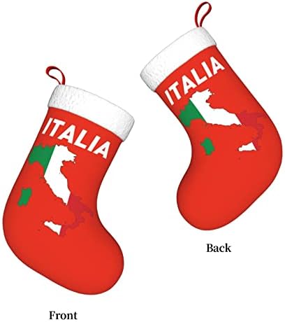 CutedWarf Italia Italija Italijanska zastava Božićne čarape Xmas Holiday Ornaments Kamin Viseći čarapa 18
