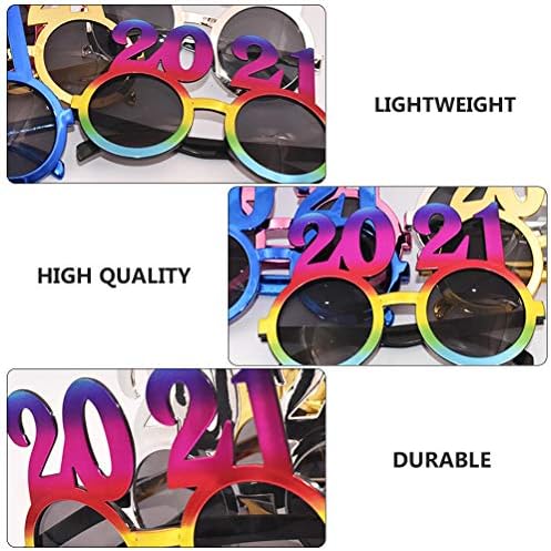 AMOSFUN 2021 Novogodišnje sunčane naočale za sunčanje novogodišnje naočale 2021 Broj novogodišnje fotografije
