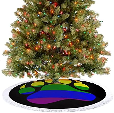 LGBT Gay Pride Rainbow Bear Paw Ispiši božićnu suknju sa testerom za sretnu božićnu zabavu pod Xmas stablom