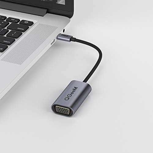 QGeeM USB C na VGA Adapter kabl,VGA na USB Tip C Adapter [kompatibilan Thunderbolt 3] kompatibilan sa MacBook