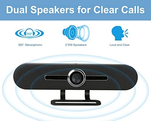 VIZOLINK 4k video Konferencijska kamera / web kamera sa 6 mikrofona za poništavanje buke i 2 zvučnika, podržava
