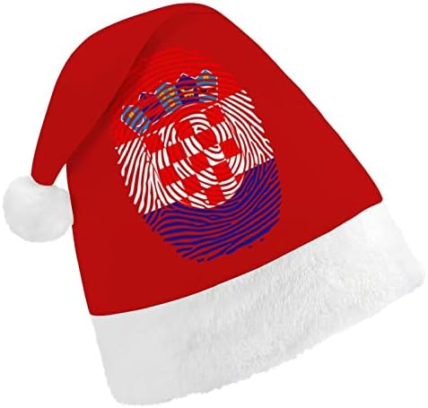 Hrvatska Finger Print Božić šešir Santa kape Božić Tree dekoracije Holiday Decor pokloni za odrasle žene