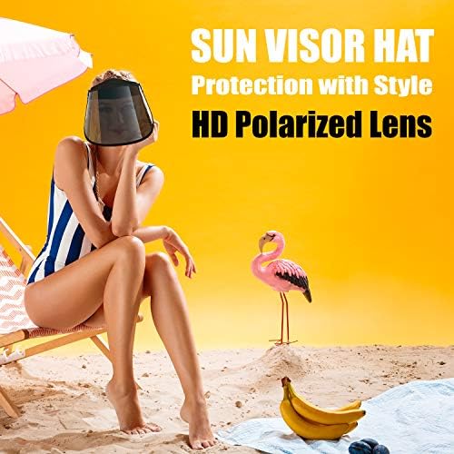 Trikton šešir za sunce sa HD polariziranim sočivom, zaštitni Anti-UV vizir, podesiva traka za znoj, na otvorenom,