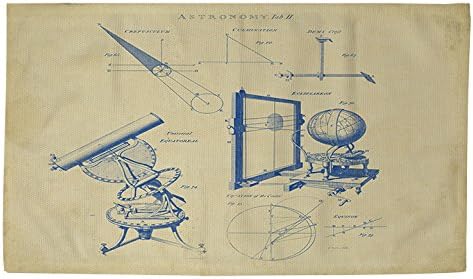 Ručni drvoprerađivači & amp; Tkači Dobby tepih za kupanje, 2 sa 3 stope, Vintage astronomski teleskop