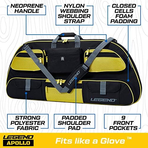 Legend Apollo Travel Compound Bow Case - meka torbica za nošenje streličarske opreme, pribor & Oprema-zaštitni Padding & tricot postava, prostrani džepovi za odlaganje, držač cijevi sa strelicama-40-44 unutrašnjost