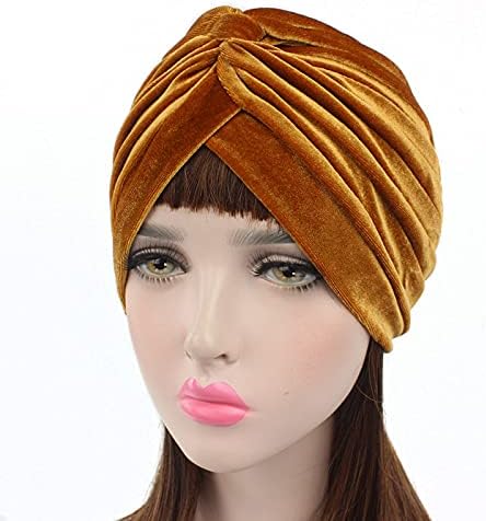 ljepota YFJH Nabrani rastezljivi Ruffle ženski baršunasti Hemo Turban šešir omotač