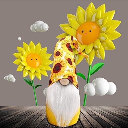 Langya Plish Gnome lutka, plišani pčelinji gnome sa suncokretovim šeširom, simpatični pčelinji gnome lutka ukras, proljetni ljetni stil bez lica bez lica, soft i udoban, poklon za djecu odrasli