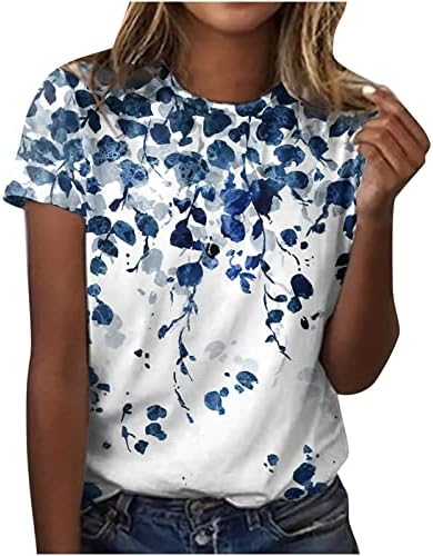 Amikadom Crewneck Thirs za žene Fall Ljeto kratki rukav Grafički casual bluze T majice Dame 2023 Kh