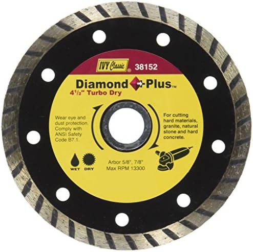 IVY Classic 38152 Diamond Plus 4-1/2-inčna suha i mokra rezna Turbo Dijamantska oštrica sa kontinualnim