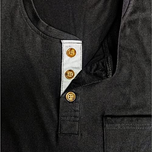 Muška prolećna i letnja majica sa dugmetom okruglog vrata jednobojna bluza sa kratkim rukavima džepna Muška