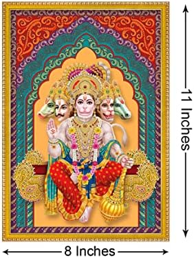 999store Panchmukhi Hanuman Print sa ramom-štampa postera za dekor Hrama – uramljena štampa za dekor Mandira-11