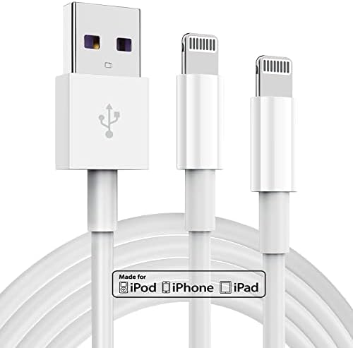 2 paket Apple MFi certificirani kabl za punjenje iPhonea 6ft, Apple rasvjeta na USB kabl 6 stopa, 2.4 A brzo punjenje,Apple telefon dugi Punjači za iPhone 13/12/11/11pro/11max / X / XS / XR / XS Max/8/7/6