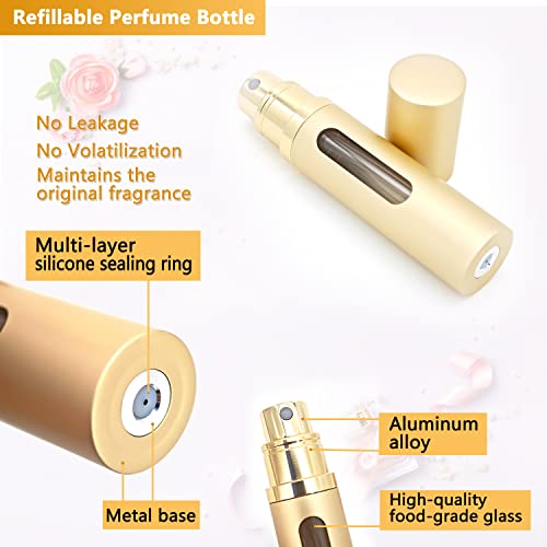 ANTOKX Perfume Travel refillable Bottle - 5ml džepni raspršivač parfema, putni Atomizer parfema koji se može dopuniti parfemska bočica sa raspršivačem, prijenosni parfemski raspršivač za žene i muškarce