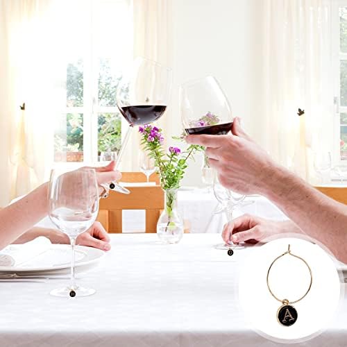 Sliverdew vino staklo čari naočare vino prstenje sa oznakama vino čari za Stem Metal slova staklo šarm vino