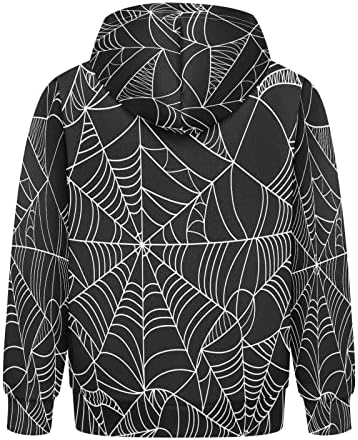 Plaaee Boys Girls Fleece Dukseriranje Halloween Spider web dječji pulover s kapuljačom sa džepom xxs