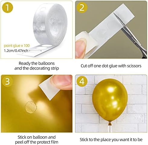 Bazader Balloon Garland Arch Kit, 127pcs Bijeli metalik plavi konfetti baloni za lateks 5/12/18 inčni helijum