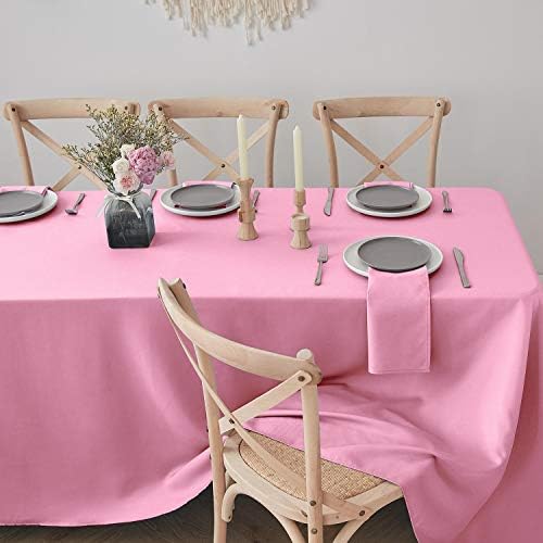 Veeyoo pravokutnik stolnjak 60x84 inča - ružičasta stola za stol za pravokutnike, mrlje i vodootporni stolnjak