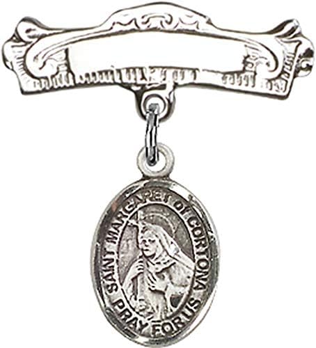 Jewels Obsession Baby Badge sa šarmom svete Margarete od Kortone i lučnom poliranom značkom / srebrnom značkom