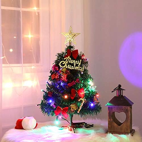 XONOR DIY ARTIVILNI MINI BOŽIĆNO Drvo sa LED bajkom i ukrasima za ukrašavanje božićnih stola, 55cm / 22