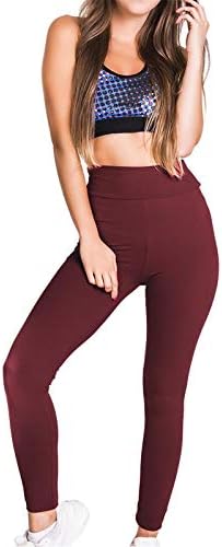 Vowua ženske čvrste boje visokog struka joga hlače Stretch fitness tajice Tummy Control Teret tekući sportske