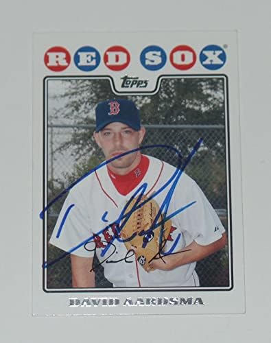 David Aardsma potpisala auto'd 2008 list kartu uh86 crveni sox divovi marinerci - bejzbol autogramirane