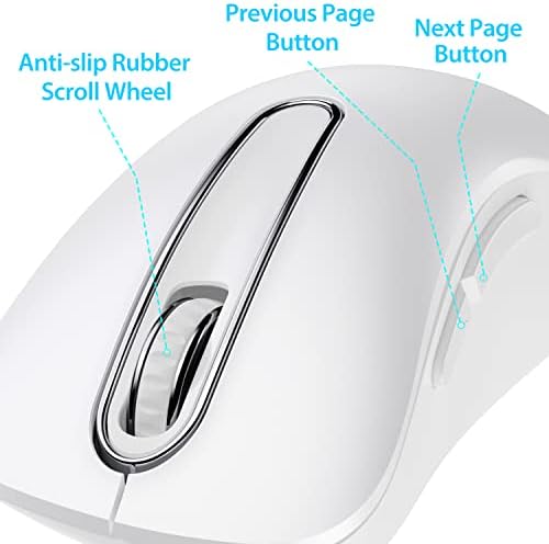 memzuoix 2.4 G bežični miš, 1200 DPI računarski bežični miš sa USB prijemnikom, prenosivi bežični USB miš na baterije bežični miš za Laptop, računar, Desktop, 5 dugmadi
