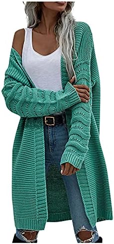 Fall Travel Cardigan ženski elegantan dugi rukav otvoren prednji udobni kaputi sa čvrstim silazni mrežnim