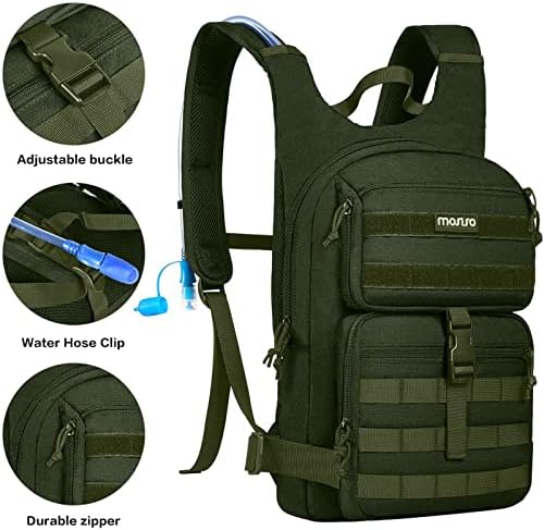 MOSISO taktički ruksak za hidrataciju ruksak, lagana vojna torba za ruksak za vodu sa 3l vodenom bešikom
