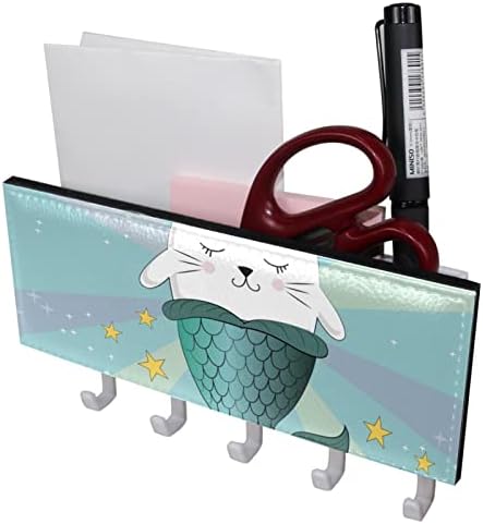Slatka Cartoon Mermaid Unicorn Cat Privezak za zid sa organizatorom pošte,samoljepljivi stalak za ključeve