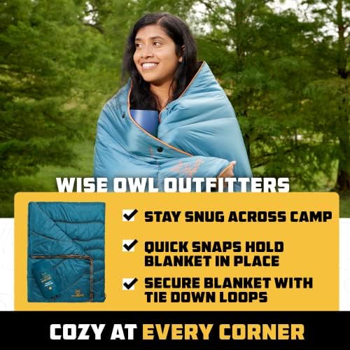 Wise Owl Outfitters pokrivač za kampovanje - pakovanje i vodootporni topli jorgan za kampovanje - pokrivač