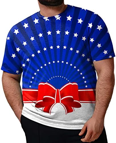 Ruiruilico muške patriotske majice 4. jula 2023. ljetni kratki rukav vrhovi udobnog labavog fit grafičkog