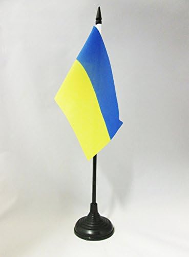 Az zastava Ukrajina Tabela Zastava 4 x 6 - ukrajinska stona Zastava 15 x 10 cm - crni plastični štap i baza