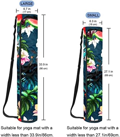 Ljetna lubenica božur cvijet Tropical Leave Yoga Mat torbe full-Zip Yoga Carry Bag za žene i muškarce, Vježba