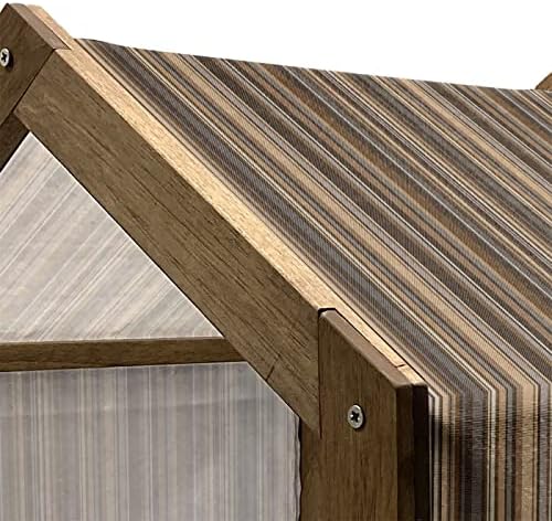 Ambesonne Sažetak drvena kuća za pse, okomite linije u zemljanim toniranim prugama u boji različite nijanse