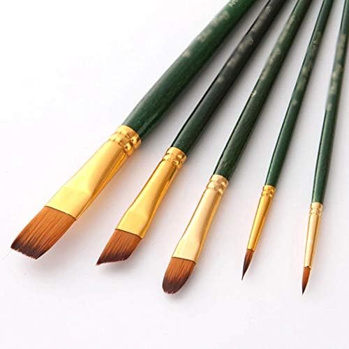 Sxds 5pcs / lot akvarel patterbrush set drvena ručka najlonska četkica za boju olovka Profesionalno ulje