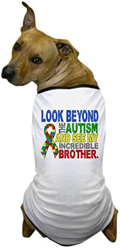 Cafepress Pogledaj preko 2 autizma brat majica za pse majica, majica za kućne ljubimce, duhovit kostim za pse