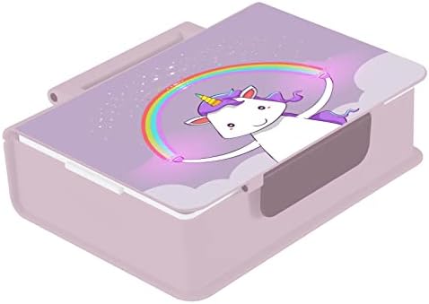 Kigai Rainbow Unicorn Ručak kutija za ručak 1000ml Bento kutija sa kašičicom 3 pretinca za skladištenje