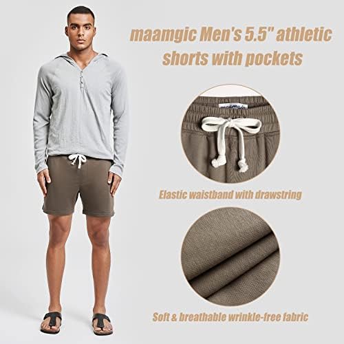 maamgic muške atletske hlače za teretanu 5,5 elastični struk ležerni pidžama džepni Jogger muškarci vježbaju