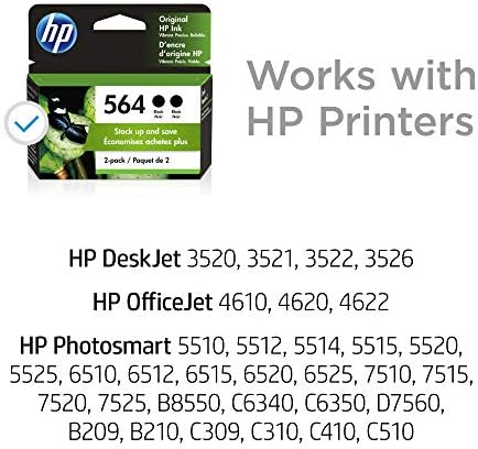 HP 564 / 2 kertridža sa mastilom / Crna | radi sa HP DeskJet serijom 3500, HP OfficeJet 4600 5500 C6300