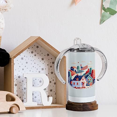 America Print Sippy Cup-Jedinstvena Baby Sippy Cup-Town Sippy Cup