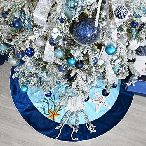 Valery Madelyn Srebrna plava božićna dekoracija Bundle 70ct Božićna kugla ukrasi + 48 inčna suknja za božićnu