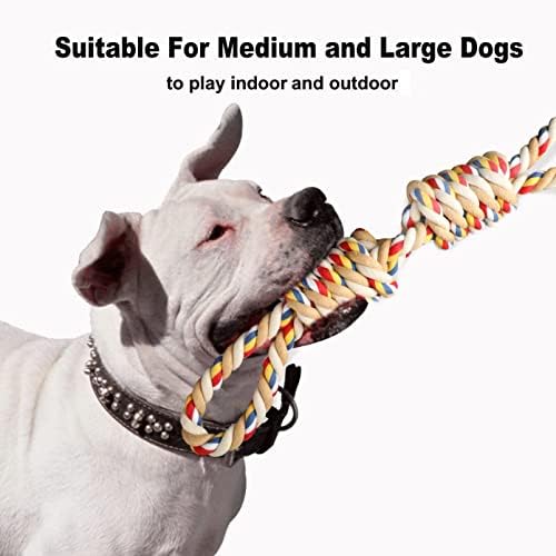 Jachonn konop igračke za velike jake pse, izdržljivi čvrst uže od 2 čvorova, čvrst pas žvakač igračaka interaktivnog konopca za velike srednje pasmine agresivne žvakace