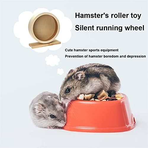 SCDCWW Hamster Roller Wheel drvena tiha igračka za trčanje zamorac Gerbi miševi u rotacionom kavezu Chinchillas