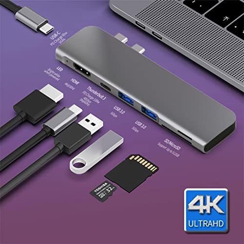 ZHYH USB 3.1 Tip-C čvorište na Adapter 4K Thunderbolt 3 USB C čvorište sa čvorištem 3.0 TF SD čitač PD