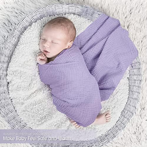 Lulu Moon muslin swaddle pokrivač beba koji prima deke Neutralno, 2 pakovanje, lavanda