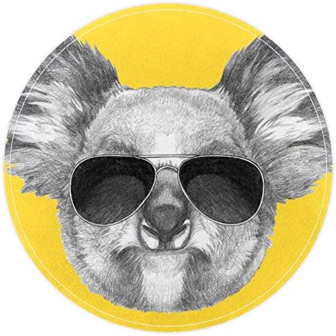 Slatka životinja Koala naočare za sunce glava, Neklizajući otirač 15,7 okrugli tepih tepisi tepisi za decu