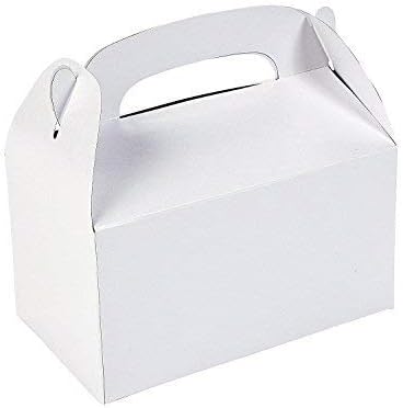 Adorox 12 Pakovanje Bijele Boje Ukrasite Boju Kartonske Favor Kutije Tretirajte Goody Torbe Poklon Za Rođendansku